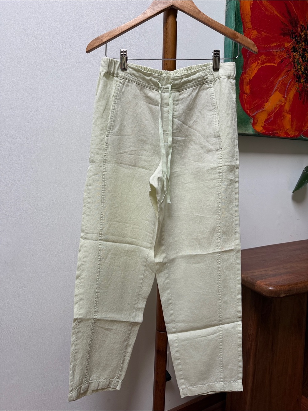 J. Jill Love Linen Ankle/Cropped Pants in Light Lime